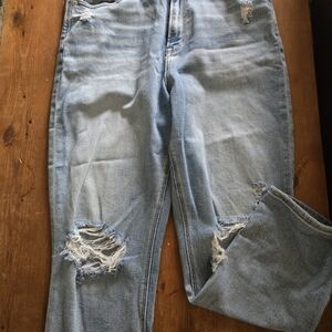 American Eagle Outfitters Light Blue Distressed Boyfriend Jeans